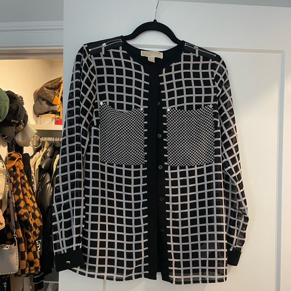 Michael Michael Kors Sheer Retro oversized shirt XS